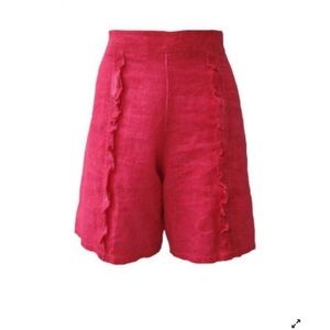 MALOKA: Frills & Thrills High Waisted Linen Shorts, Size M